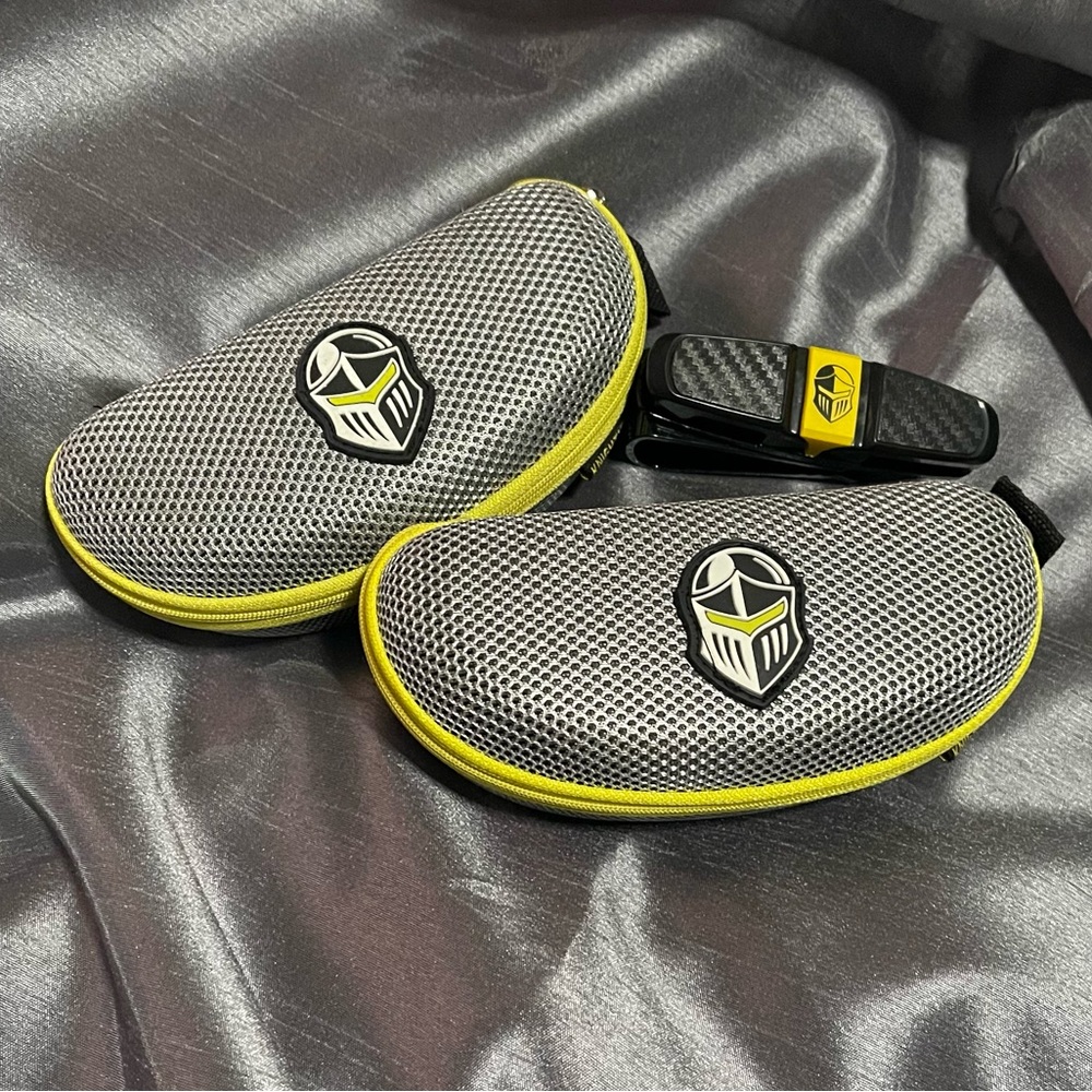 Set of 2 KNIGHT VISOR  eye/sun glasses cases with Visor Clip